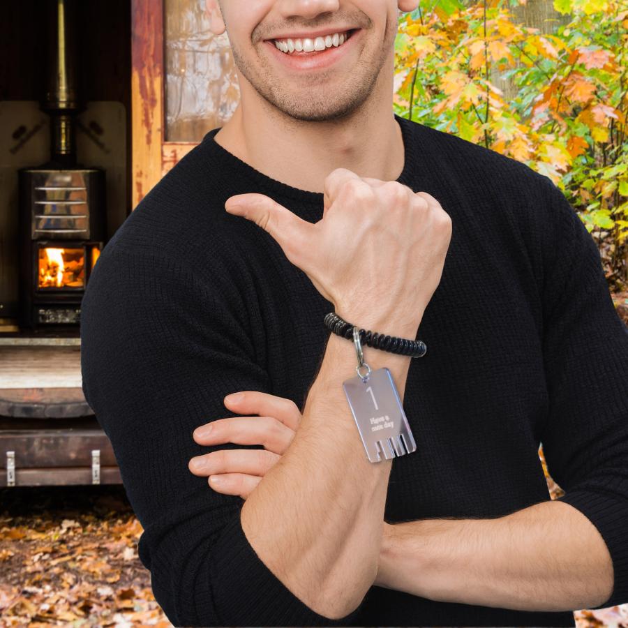 手首用 コイルブレスレット 二重リング付き 10個入 コイルキーホルダー