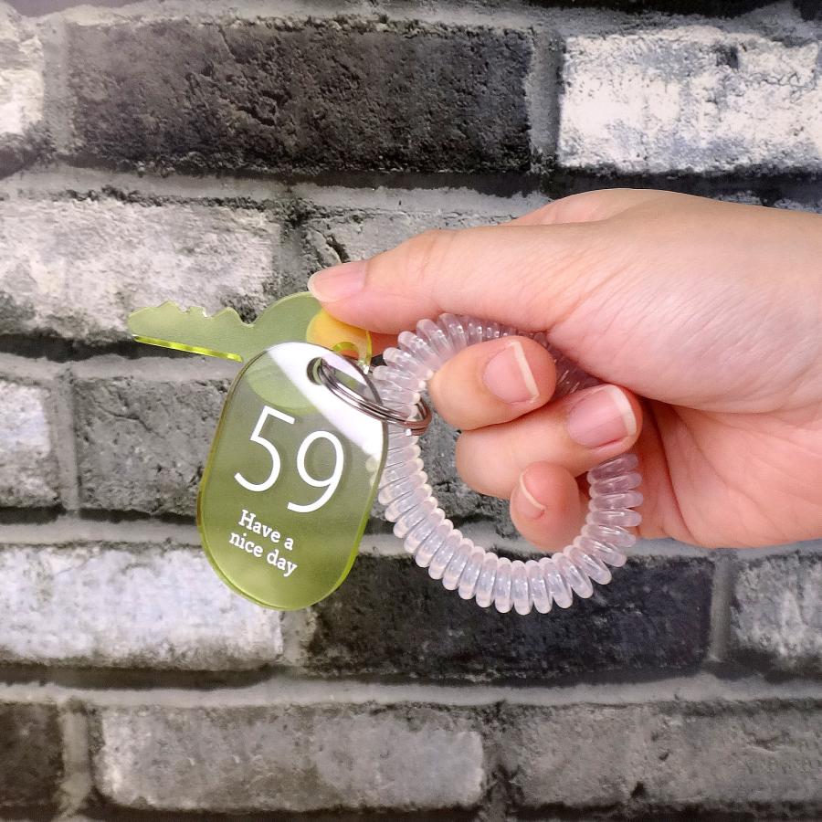 手首用 コイルブレスレット 二重 リング付き コイルキーホルダー