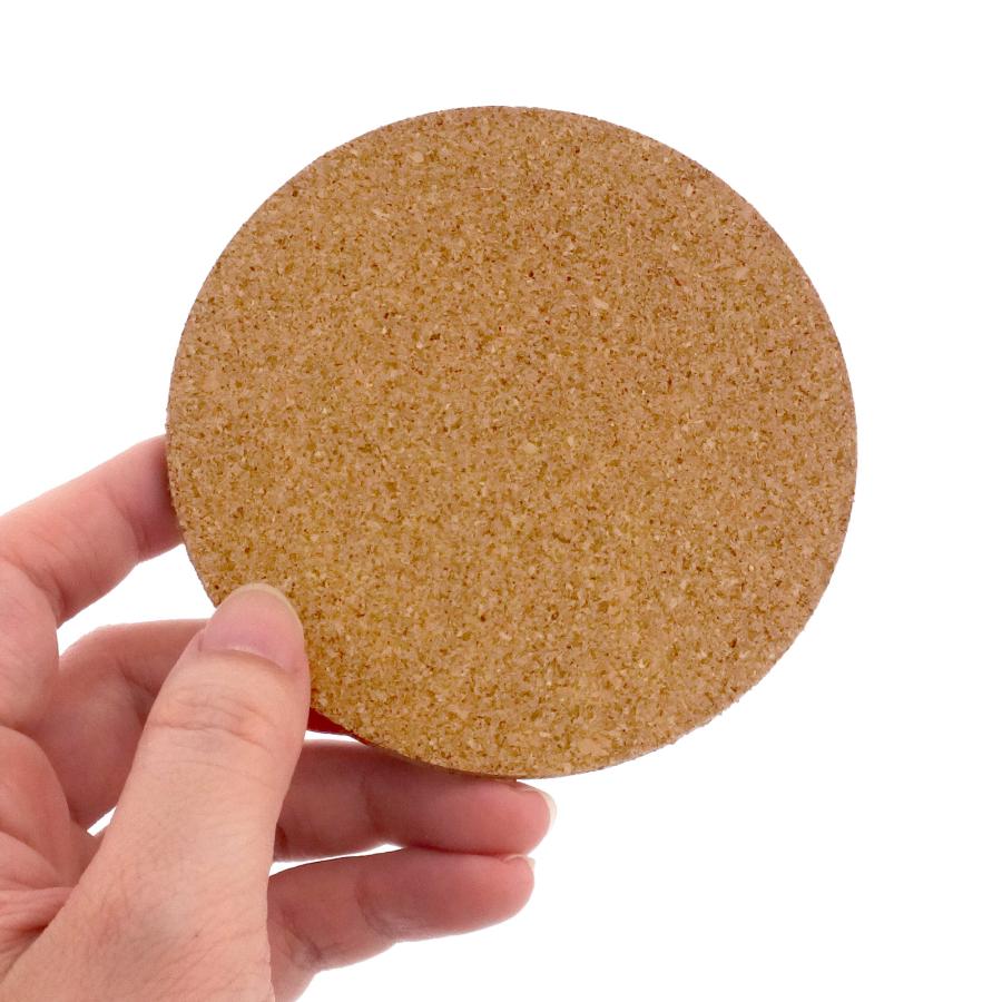 コルク コースター 無地 ノベルティー 販促品 オリジナコースター製作 丸型φ90mm/正方形90×90mm 100個入 印刷商材の画像