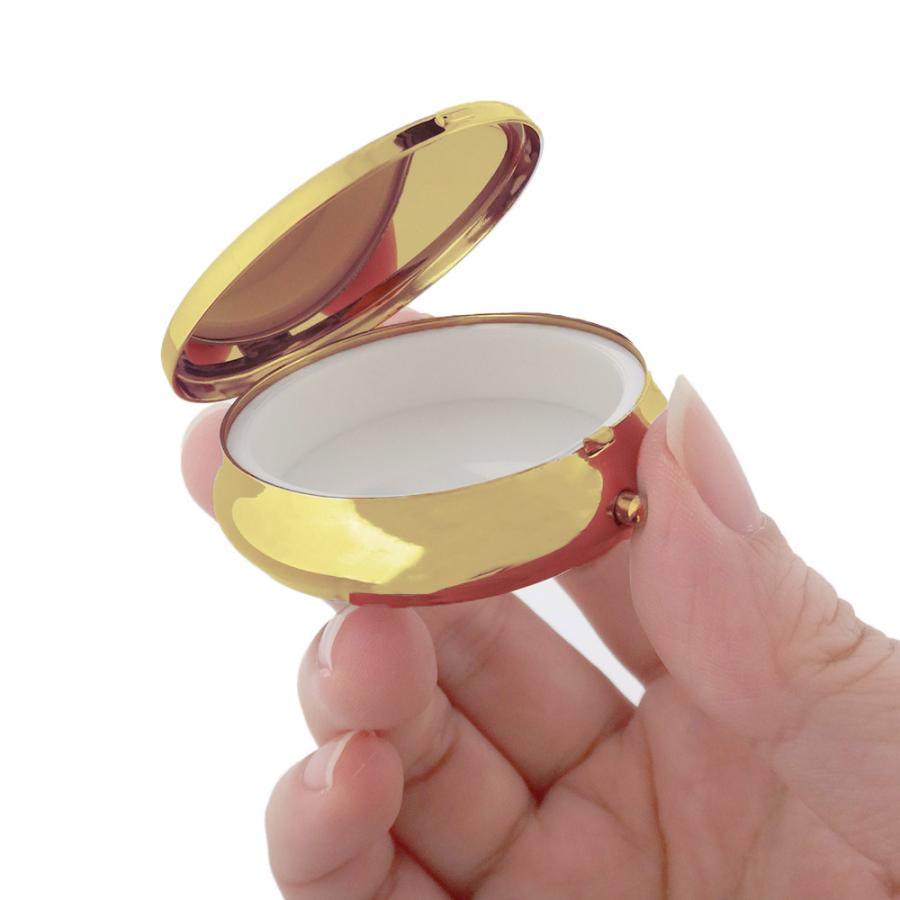 ピルケース 丸型 ゴールド 10個入 携帯用 コンパクトケース 50mm