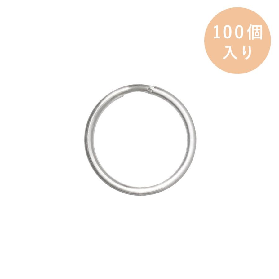 二重リング 丸押し SL1.4×外20mm ステンレス生地 100個入り キーリング