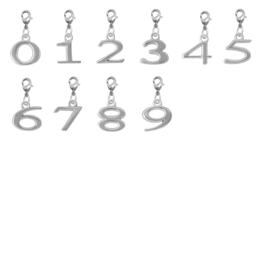アルファベットチャーム イニシャル 数字 チャーム フックホルダー