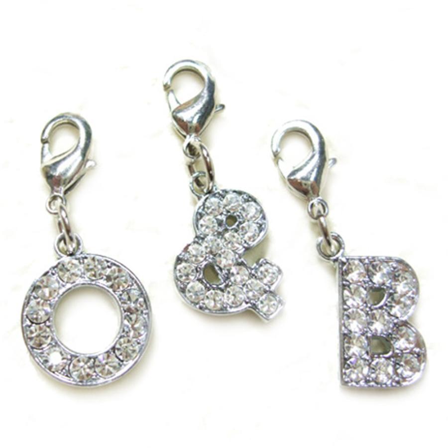 アルファベット 数字チャーム ラインストーンチャーム PE128 A