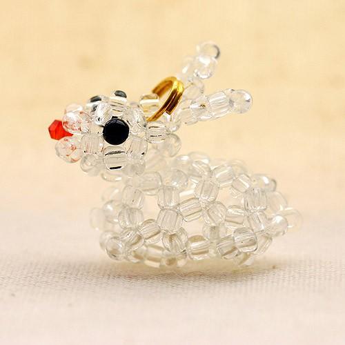 ビーズ干支チャーム 十二支 卯 うさぎ ビーズ作家北村恵子デザイン