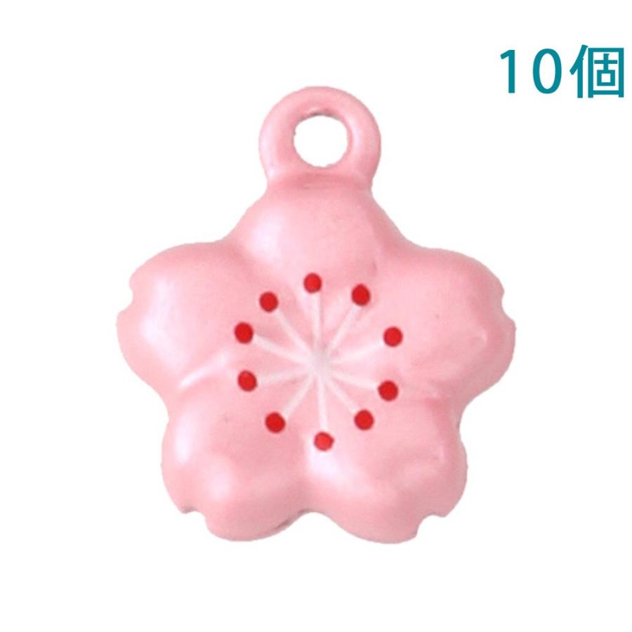 鈴 桜鈴 10個入 ストラップ付き 和雑貨 縁起物 13mm 花モチーフ 和風