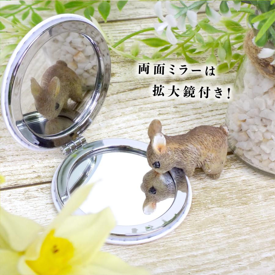 コンパクトミラー 長方形 50個入 両面ミラー 拡大鏡付 62×85mm モナカ 合皮レザー 無地 ホワイト PU製 大王製作所