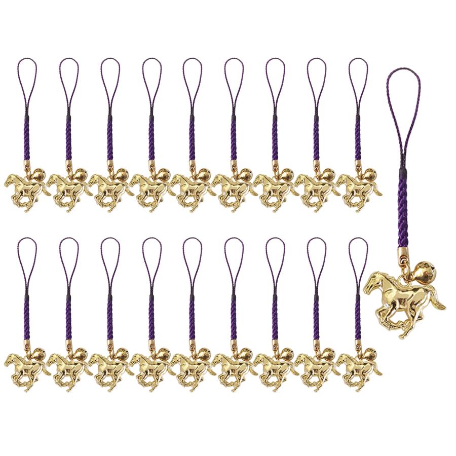 お守り 2026年 干支 午 うま 50個入 縁起物 ストラップ ゴールド 根付