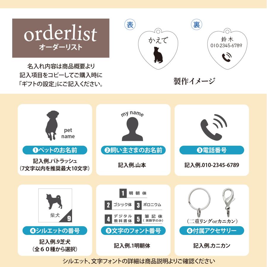 名前入り ペット ネームタグ ハート型 オーダー ペットタグ 迷子札 犬