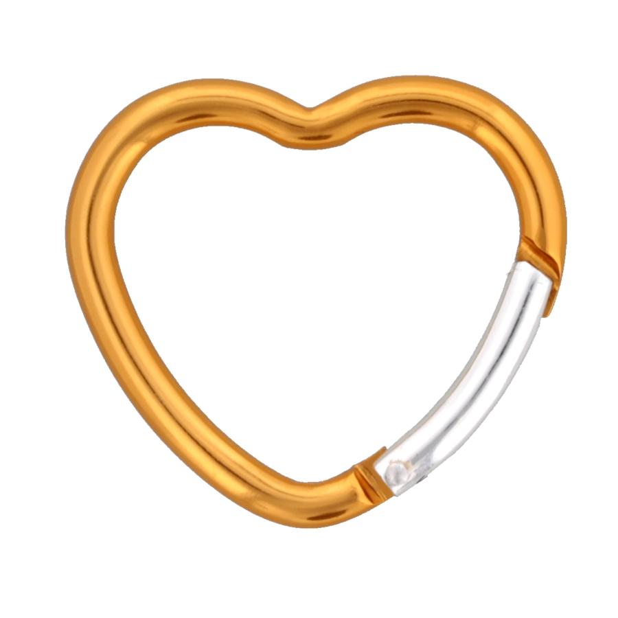 カラビナ ハート型 40mm アルミ製 4×40H カラー 1個入り キーホルダー