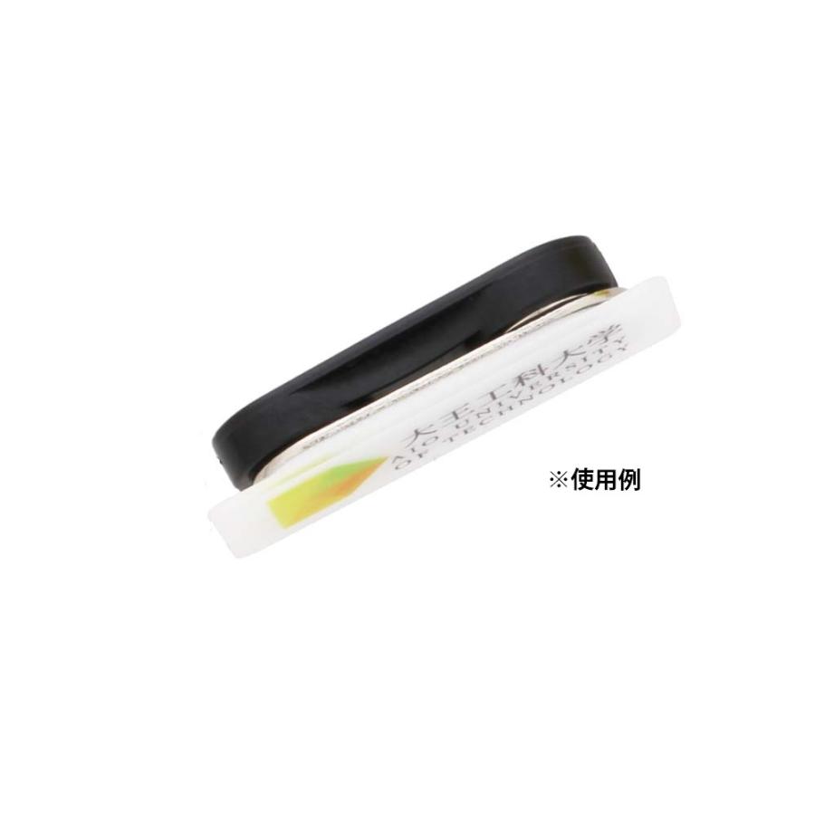 超強力ネオジム磁石板 100個入 片面粘着テープ付スチール板セット マグネットバッジ 穴をあけない 名札 ネームプレート 楕円型 樹脂 33mm×13mmの画像