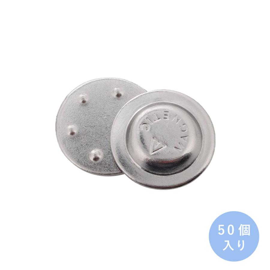マグネットバッジ 丸型 17mm 50個入 片面粘テープ付き 穴をあけず