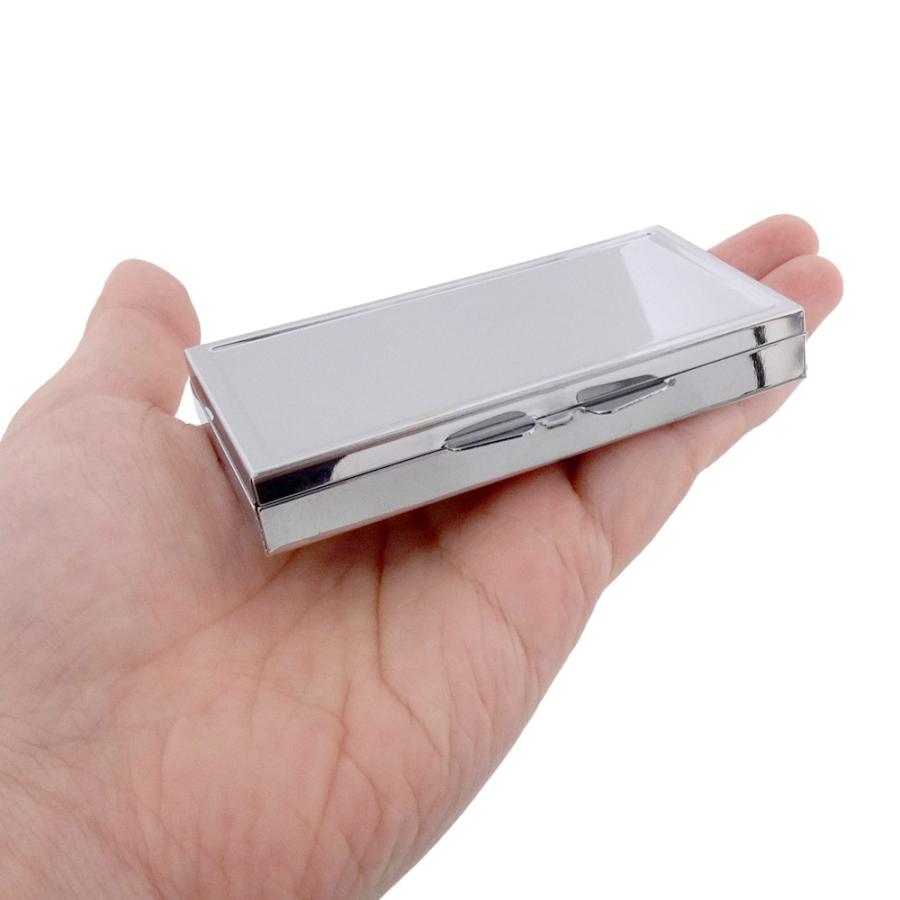 ピルケース シルバー 10個入 持ち運び 携帯用 コンパクト 角型 四角