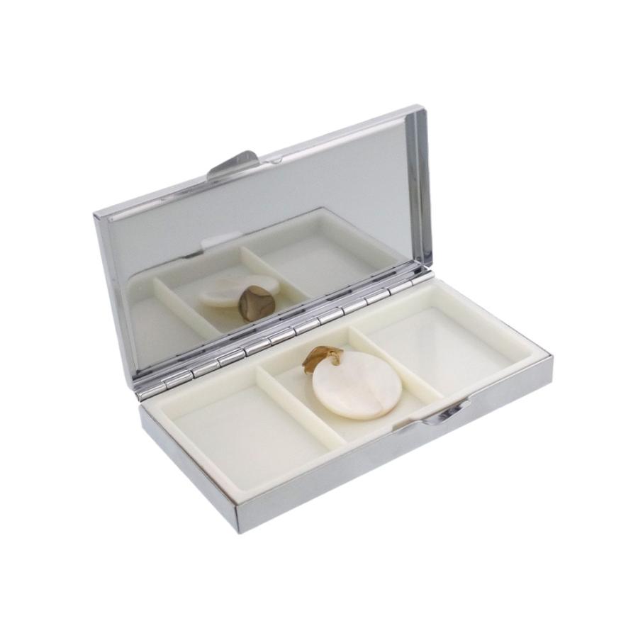 ピルケース シルバー 10個入 持ち運び 携帯用 コンパクト 角型 四角