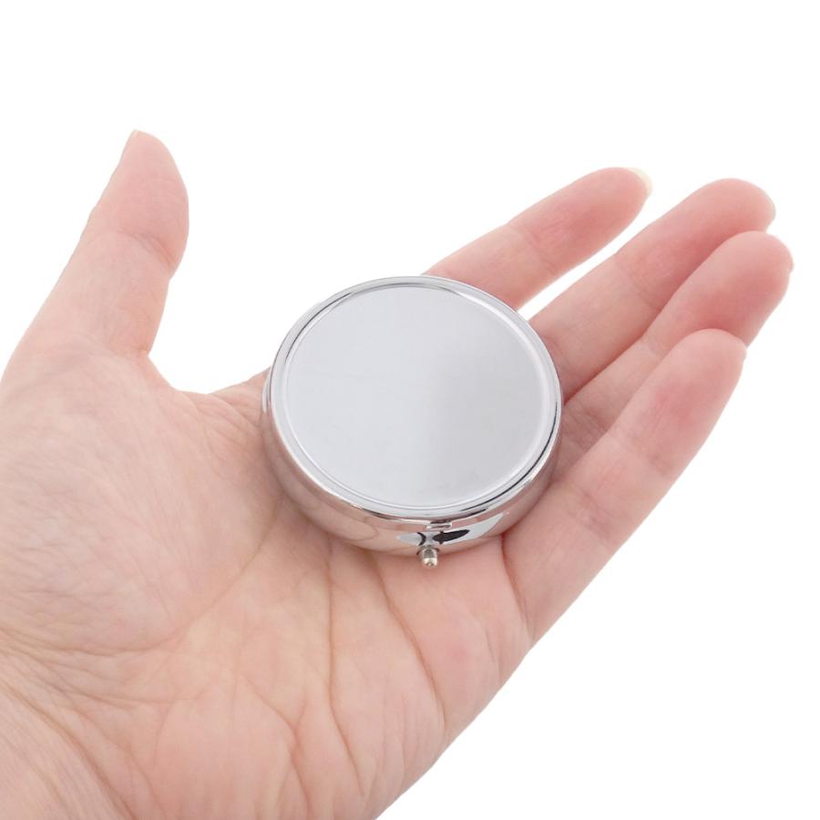 ピルケース 持ち運び 携帯用 コンパクト 丸型 50mm デコレーション