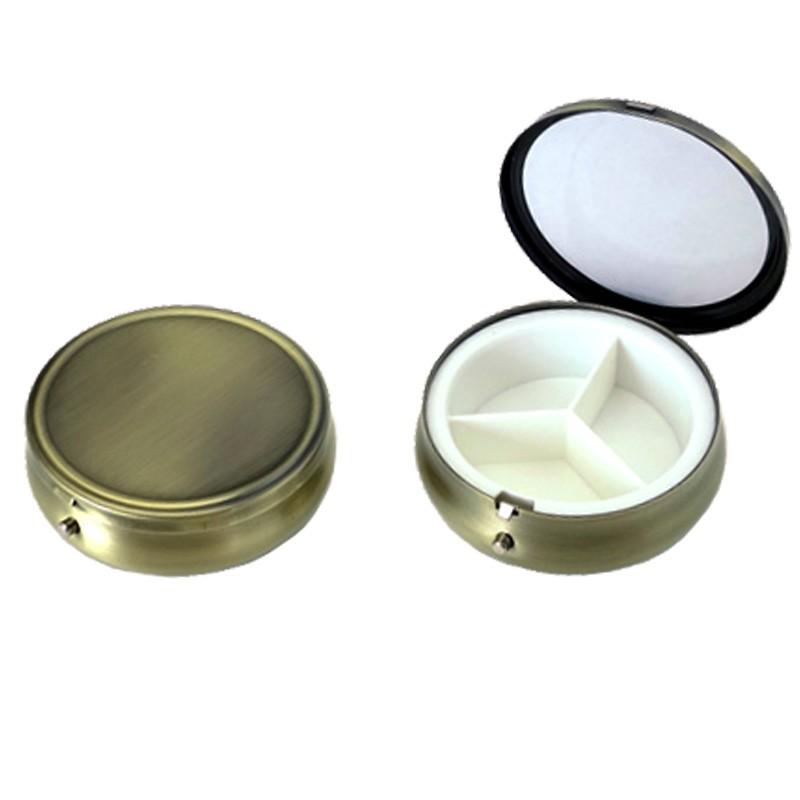 サプリメントケース 丸型 3区画 アクセサリー 耳栓 小物ケース 旅行用