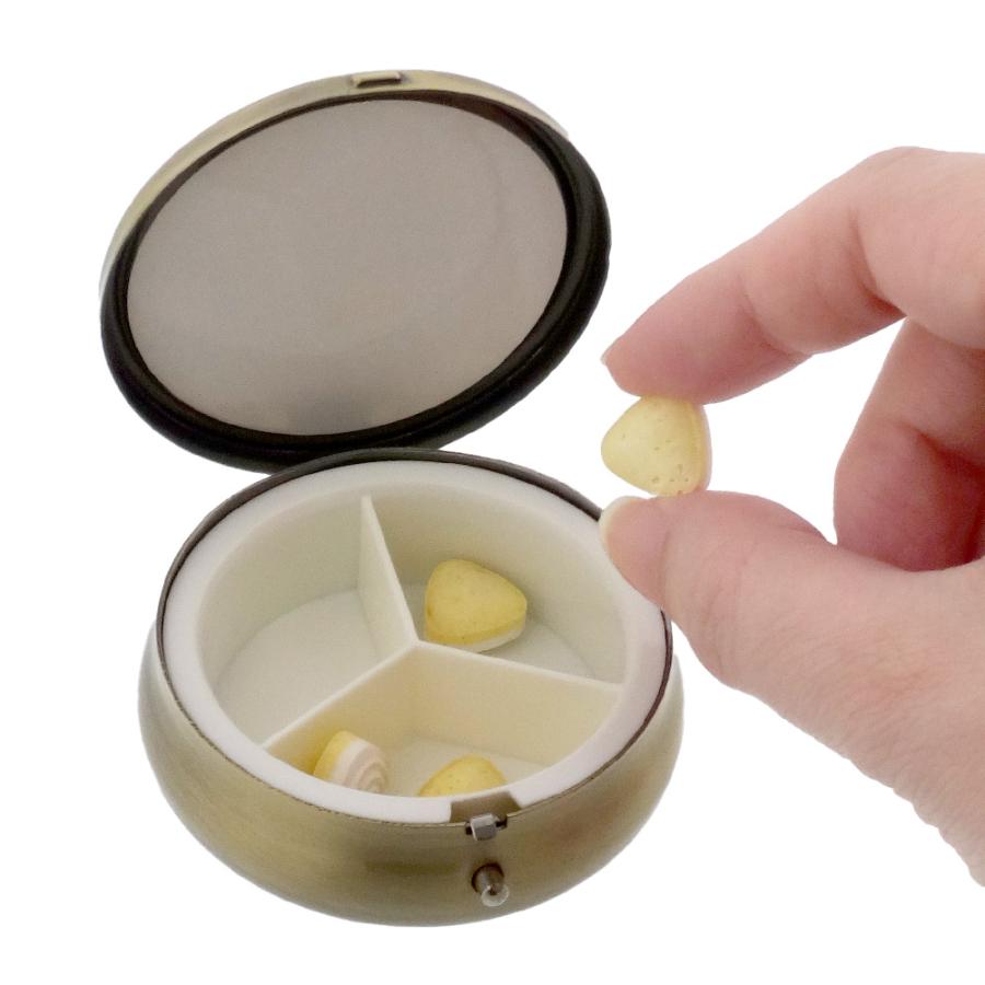 サプリメントケース 丸型 3区画 アクセサリー 耳栓 小物ケース 旅行用