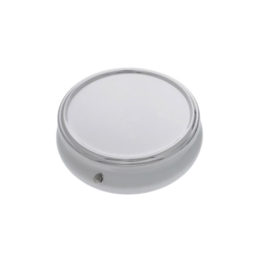 ピルケース 丸型 3区画 シルバー デコベース付き アクセサリーケース