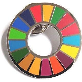 SDGs バッジ ピンバッジ 国連本部限定 正規品 17の目標 日本未発売 2種類 (国連2トップ 丸型　平型)  【2個セット】｜daiou88888｜02