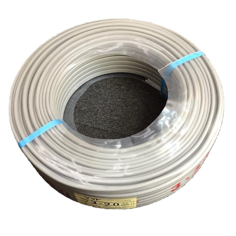カワイ電線株式会社VVF2.0-3c 100m 赤、白、黒 VVFケーブル 3×2.0mm 100m 2.0×3C 在庫限り カワイ電線 赤白黒