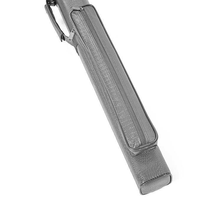 ビリヤードキューケース 黒ブラック/茶/クロコダイル調 【2バット×2