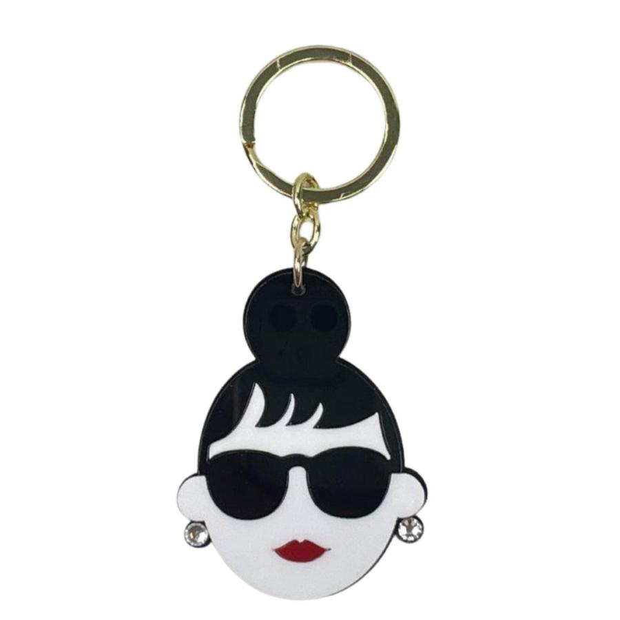 HAPPY FACE EMMA キーホルダー CHARM サングラス LADY アクリル