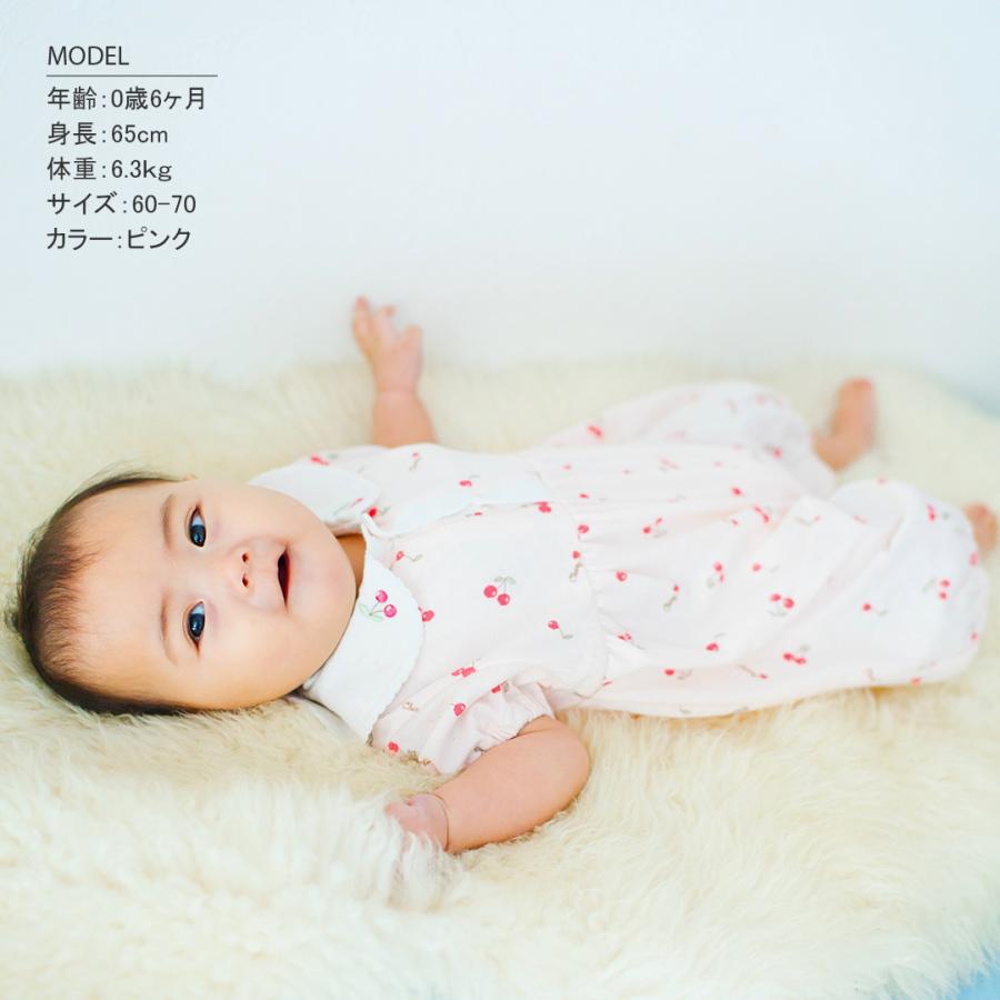 襟チェリー刺繍ロンパース (総柄) 60/70cm : RIO SHOP 莉緒小舗 - 通販 