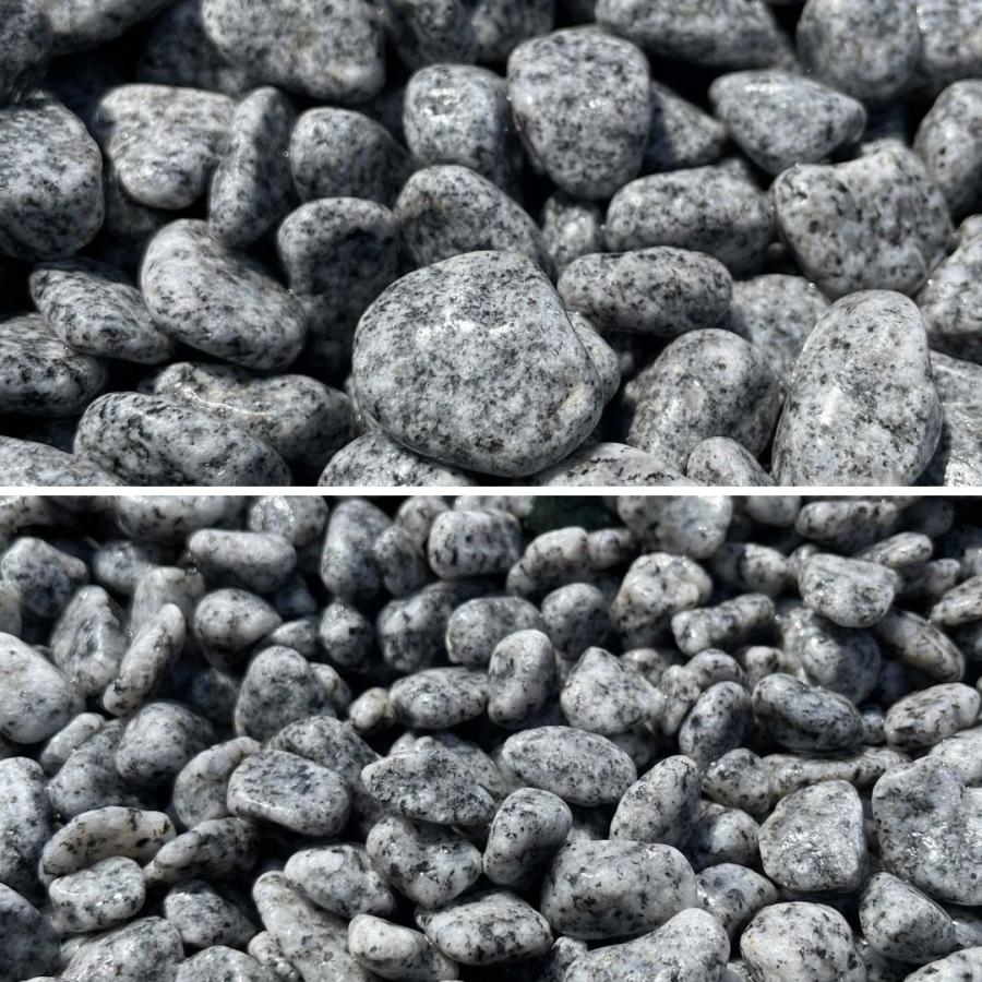 国産庵治(あじ)玉石20kg 4サイズ(10mm〜30mm)「斑 (ふ)」が美しい