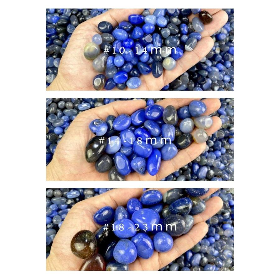 青瑪瑙（ブルーアゲート）磨き石｜サイズ別 500gパック 天然石