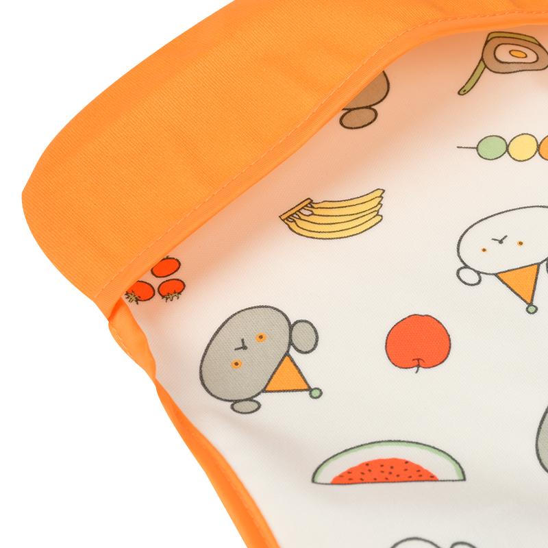 2枚組エプロン こぐまちゃん オレンジ 防水 袖なしエプロン 2枚組 お