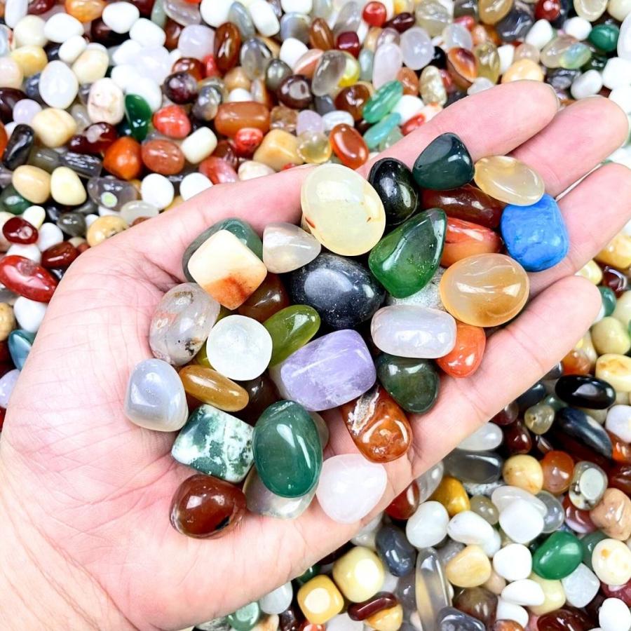天然雨花石 瑪瑙 彩石 500g インテリア・水槽・風水・パワーストーンに