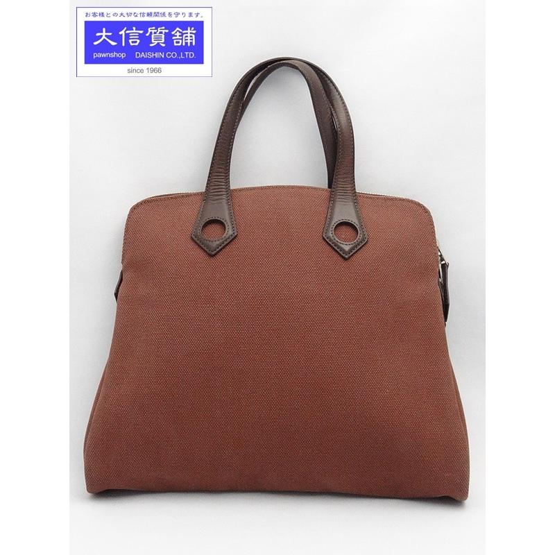 HERMES エルメス ハンドバッグ イブーPM ブラウン J刻印 中古B A-5890  