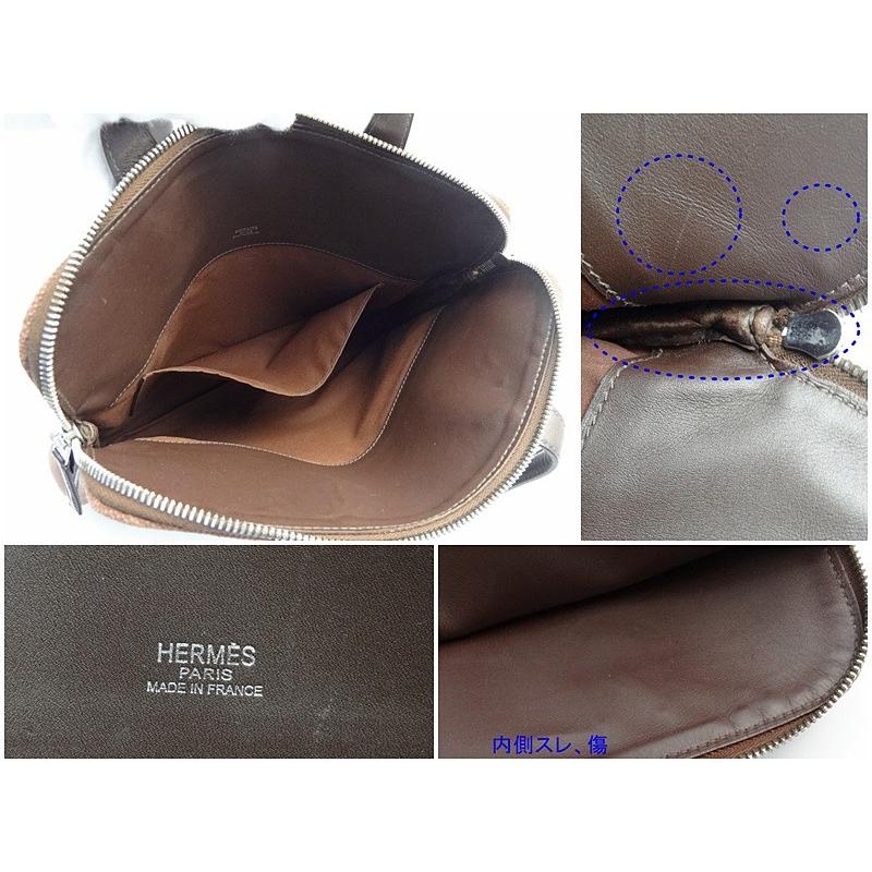 HERMES エルメス ハンドバッグ イブーPM ブラウン J刻印 中古B A-5890  