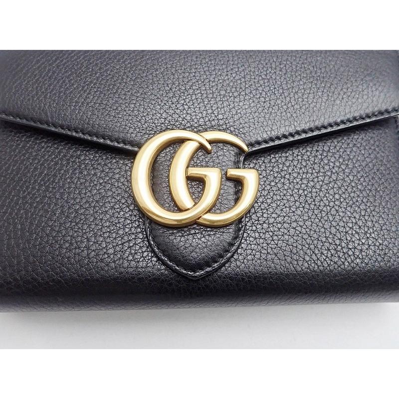 GUCCI グッチ GGマーモント チェーン ウォレット 401232 ブラック