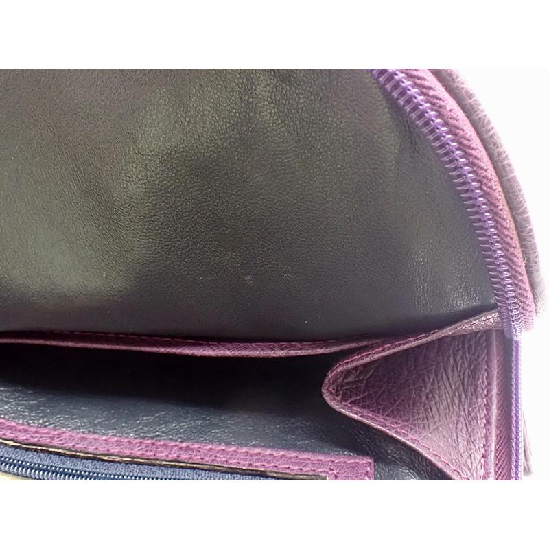 LORENZI ロレンツィ オーストリッチ ハンドバッグ パープル 中古B+  