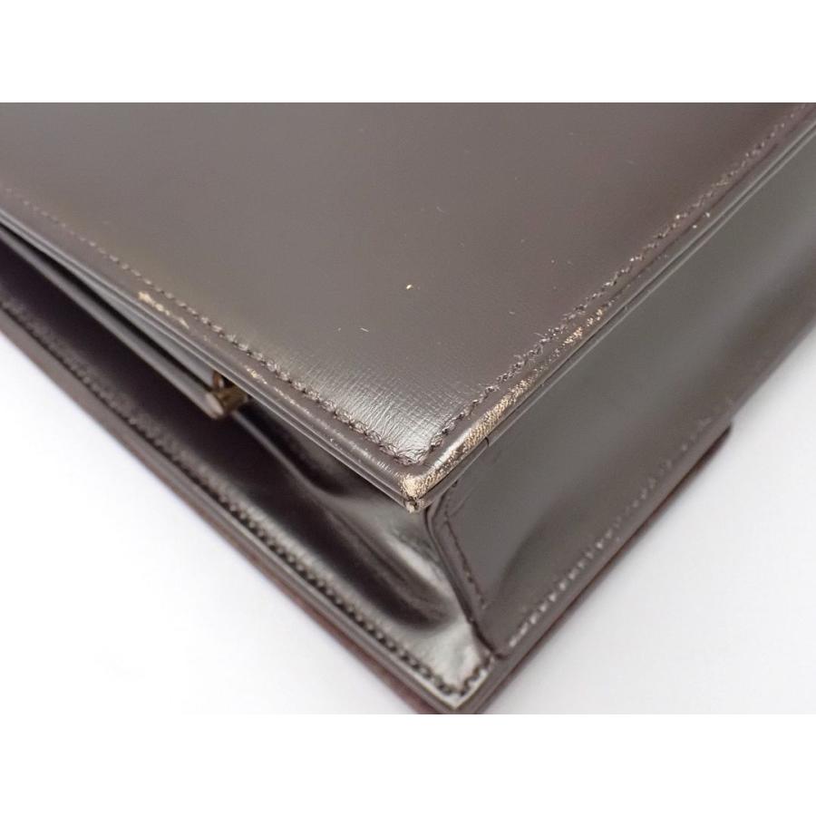 LAUNER LONDON ロウナー ロンドン レザー ハンド バッグ ダークブラウン 中古B 【送料無料】 A-7689 :A7689:大信 ...