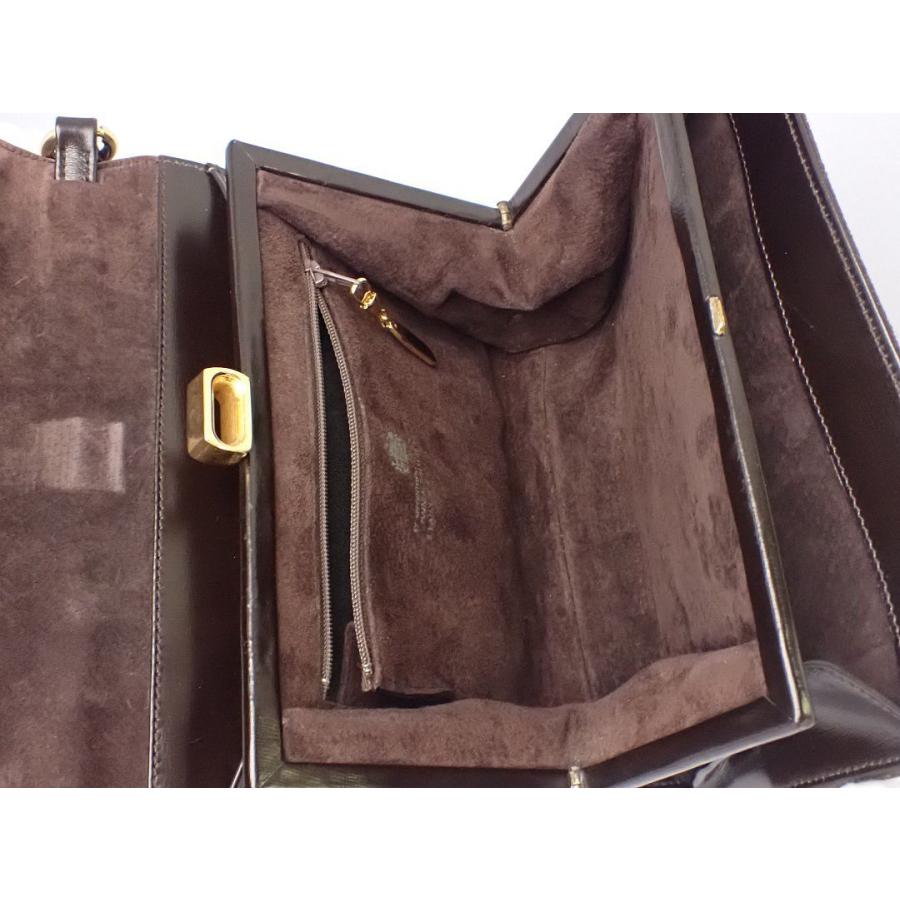 LAUNER LONDON ロウナー ロンドン レザー ハンド バッグ ダークブラウン 中古B 【送料無料】 A-7689 :A7689:大信 ...