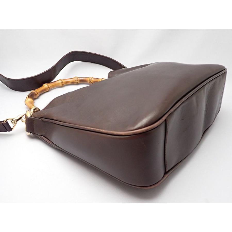 GUCCI（グッチ） バンブー 2WAY レザー ショルダーバッグ ダーク