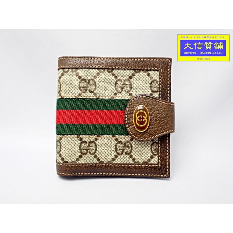 GUCCI オールドグッチ 二つ折り財布 シェリーライン アクセコ インターロッキング 中古B+ 【送料無料】 A-8000 : a8000 :  大信質舗ヤフー店 - 通販 - Yahoo!ショッピング