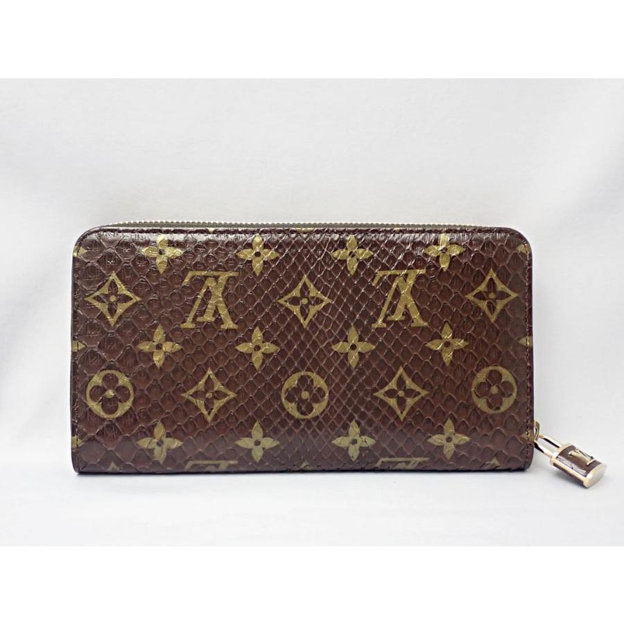 LOUIS VUITTON ルイ ヴィトン モノグラム エキゾチックレザー ジッピーウォレット N80148 長財布 パイソン ダークブラウン 中古S- 【送料無料】 A-8037｜daishin78｜02