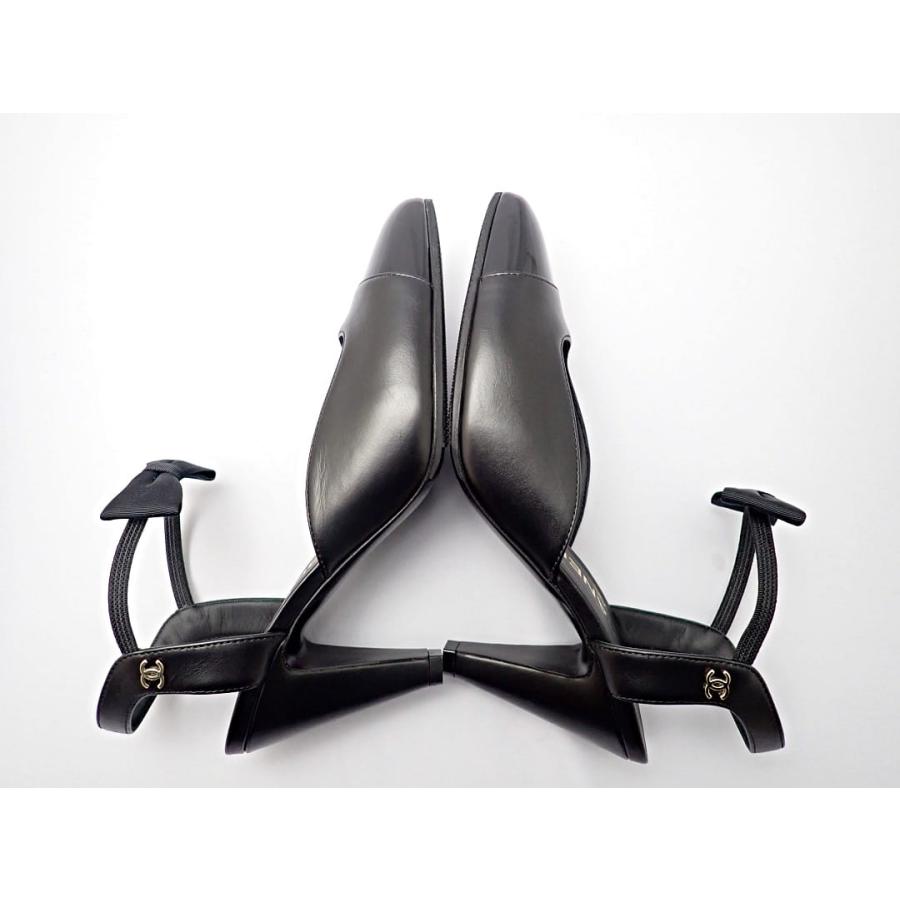 CHANEL（シャネル） ヒール パンプス 36 レザーxエナメルxサテン