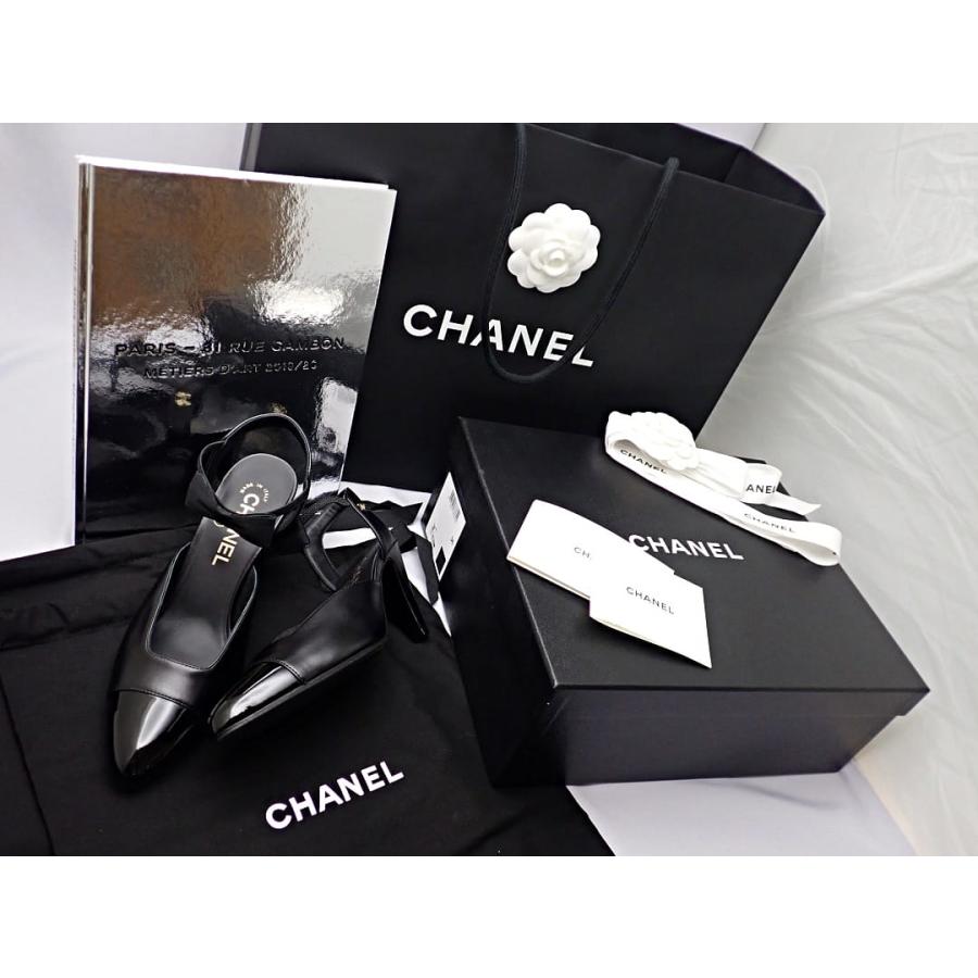 CHANEL（シャネル） ヒール パンプス 36 レザーxエナメルxサテン