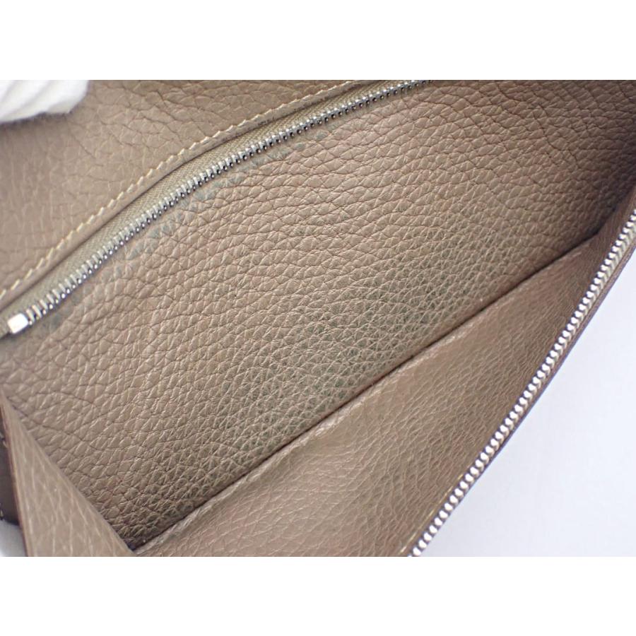 HERMES エルメス ドゴンロング 長財布 O刻印 エトゥープ シルバー金具