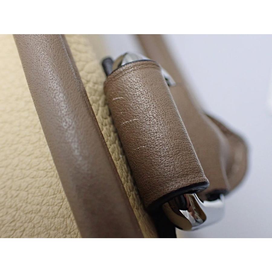 LOEWE ロエベ アトリエ ハンドバッグ アマソナ 36 ベージュｘブラウン イニシャル入り 新品同様品 【送料無料】 A-8144の画像