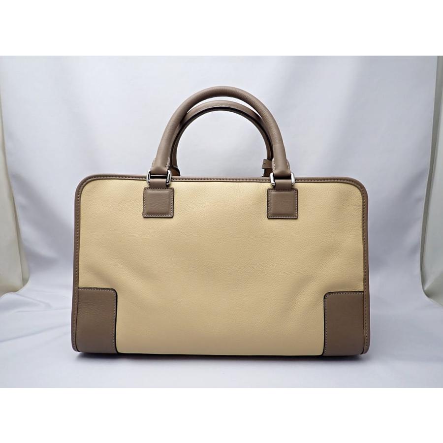 良品 LOEWE ロエベ アマソナ 36 ハンドバッグ バイカラー ブラウン