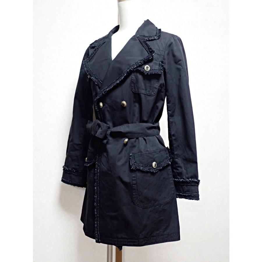 黒 CHANELトレンチコート CHANEL シャネル レディース コットン トレンチコート