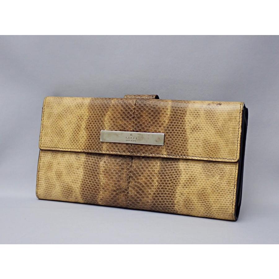 GUCCI（グッチ） Wホック 長財布 035 1408 2150 リザードスキン