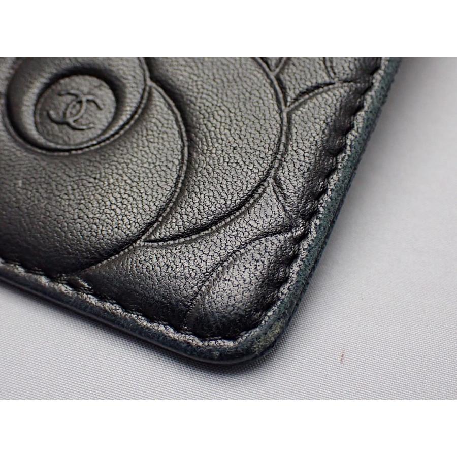 CHANEL シャネル カメリア エンボス 三つ折り 長財布 ラムスキン CHANEL シャネル カメリア エンボス 三つ折り 長財布 ラムスキン