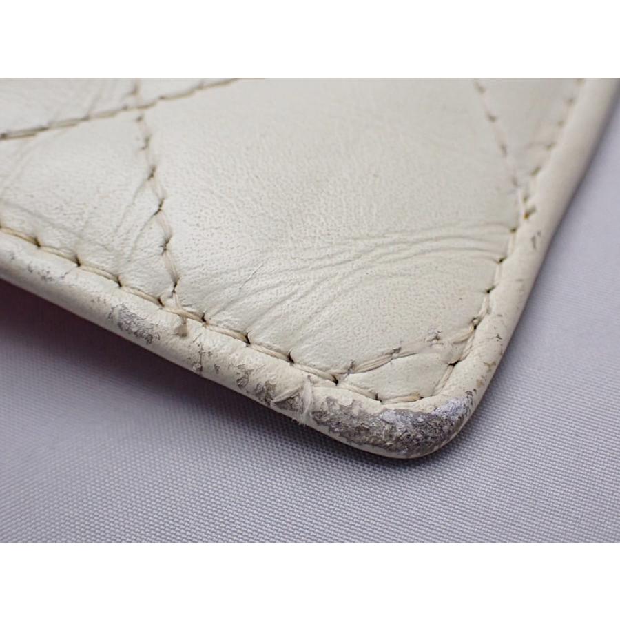 CHANEL シャネル カンボンライン 二つ折り 長財布 ホワイトxブラック