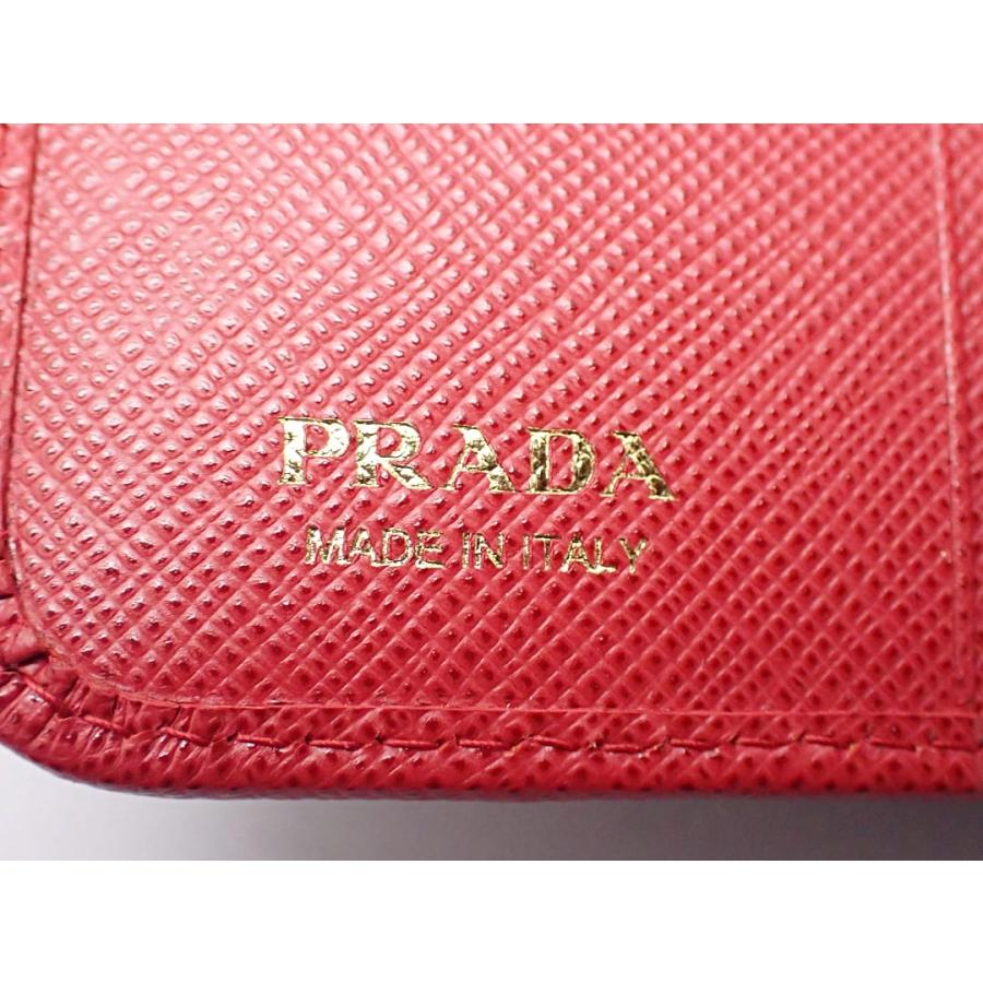 PRADA プラダ コンパクト ウォレット 2つ折り財布 1ML018 2CGD F068Z ロゴチャーム サフィアーノレザ−  FUOCO 未使用品 【送料無料】 A-8387｜daishin78｜16