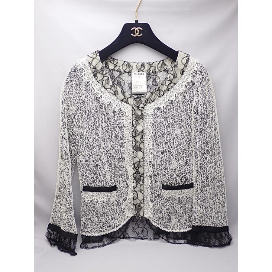 CHANELシャネル レースブルゾン ジャケット カーディガン2007年クルーズ CHANEL（シャネル） レース ジャケット カーディガン ブラウス 38 長袖